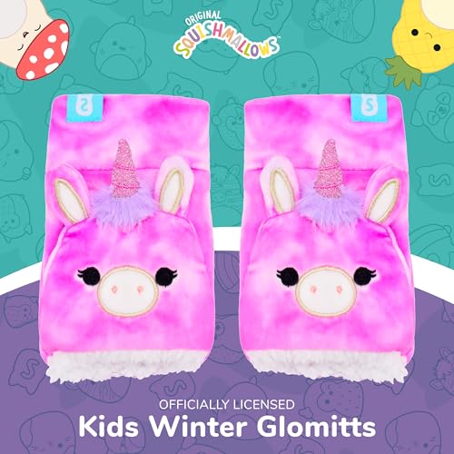 Concept One Squishmallows Winter Glomitts, Girls Fingerless Gloves with 3D Ears2