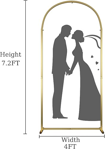 Miniatura 3 de TDDFLO Kit de arco de globo cuadrado dorado de 4 pies para decoración de fiestas, círculo de boda, arco de flores, soporte para anillo