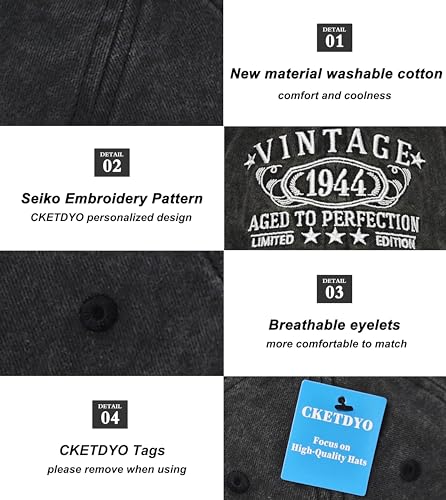 Image of 1926-1996 Birthday Gifts for Men Women,Personalized 30th-100th Birthday Ideas Gift,Parents Vintage Hat