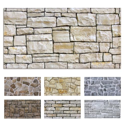 Commomy 12 Piezas Paneles de Pared de Ladrillo 3D, 58 x 30 cm, PVC Paneles Decorativos para Pared, Impermeable, Autoadhesivo, Revestimiento de Paredes para Sala, Dormitorio, Cocina