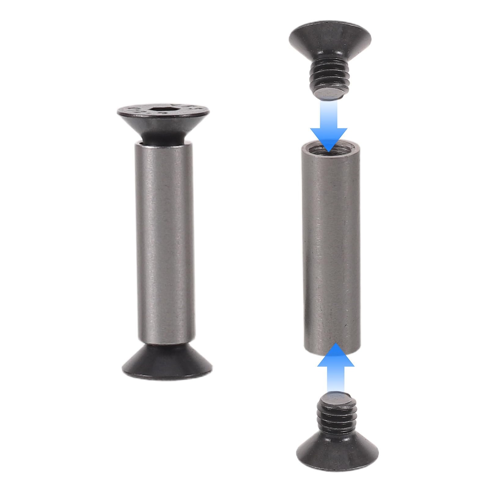 6 tornillos para mango de cuchillo - Tornillos hexagonales para mango de cuchillo de chef para fijación de la hoja - Remaches M4 de acero inoxidable para reparación de herramientas de