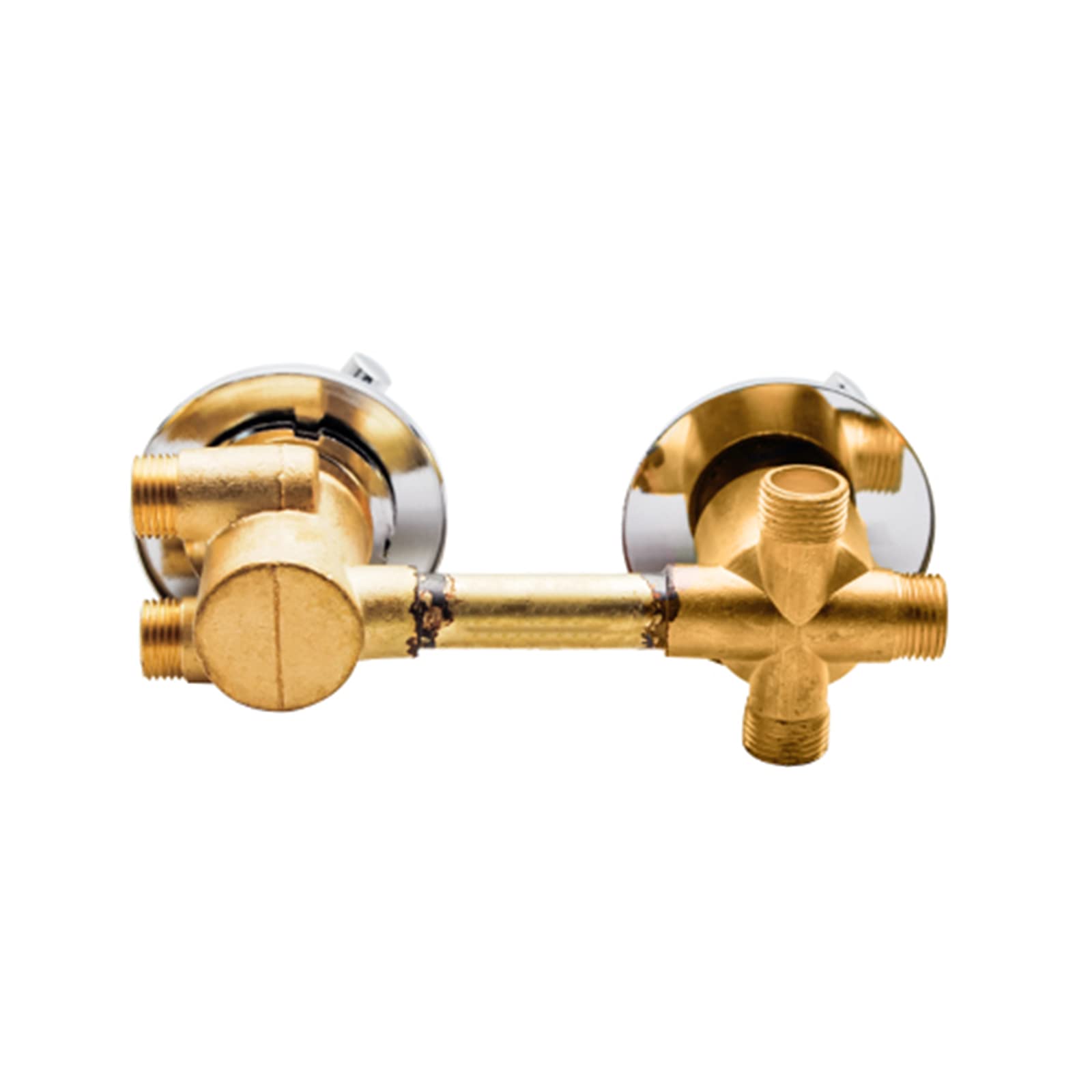 ZYCHSJXA Brass Thermostatic Shower Faucet Mixing Valve Diverter, 3-Way G1/2 Thread Temperature Control, Auto-Thermostat for Bathroom, Cartridge, 12.5cm Output
