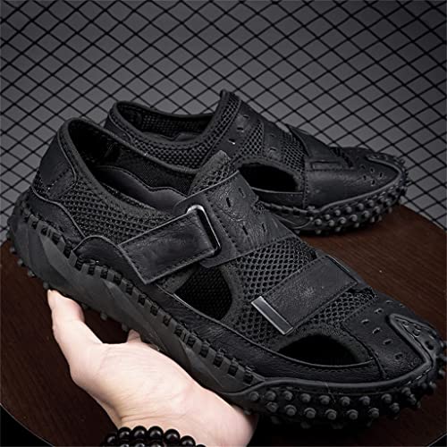 Mens Sandals Leather Outdoor Beach Hiking Climbing Fishing Breathable Casual Soft Hiking Comfortable(48)2
