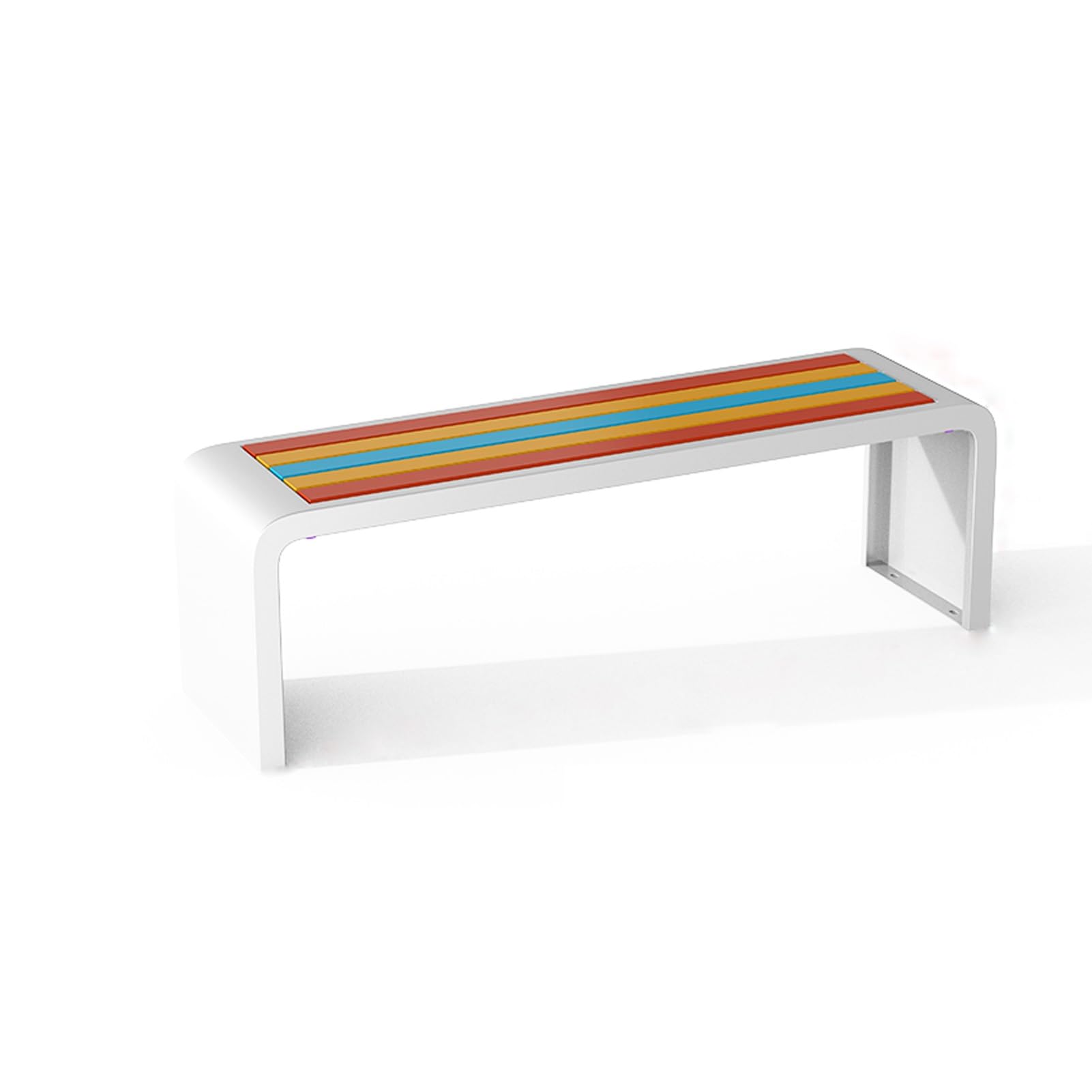 2-3 Person Garden Bench Outdoor,Patio Backless Bench,Steel Outside Bench 400kg Capacity, Perfect Park Bench for Porch, Patio,Yard,Durable and Comfortable Design (Color : White, Size : 100x40x45cm