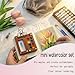 Mini Watercolor Paint Set, Travel Watercolor Set, Watercolor Kit, Pocket Artist Water Color Set with Paint, Brush, Storage Pouch, Sketchbook & Copper Clip for Beginners, Artists & Painting Enthusiasts
