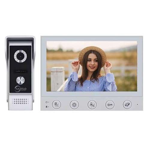 ANJIELO SMART Interphone Vidéo interphone Video Filaire Écran de 7 Pouces,Vision Nocturne, intercom, déverrouillage,Sonnette Video Filaire kit Video Surveillance