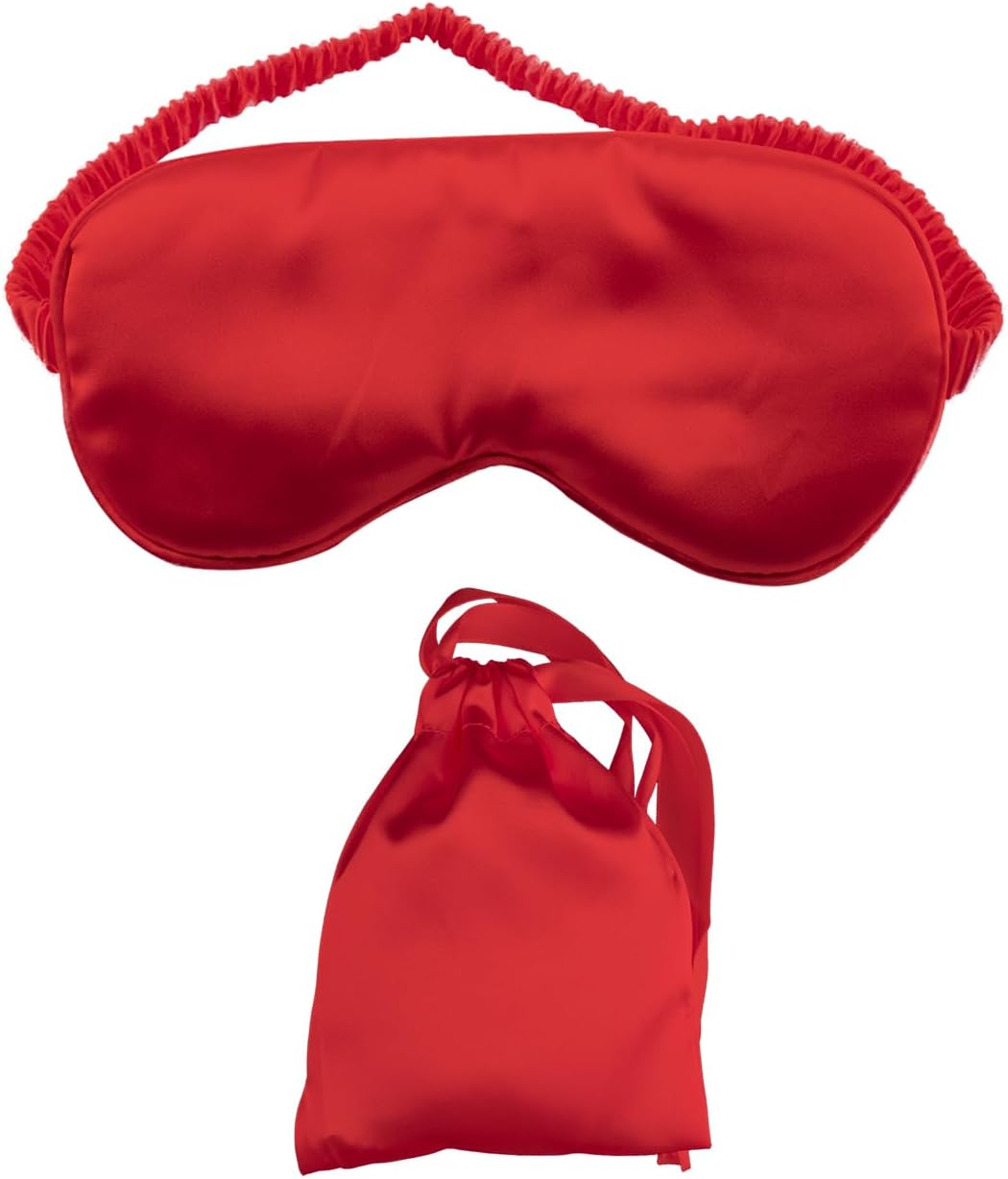 Blackout Sleep Mask,Silk Eye Mask with Adjustable Strap,Ultra Soft Blindfold for Travel,Yoga,Meditation & Deep SleepRed