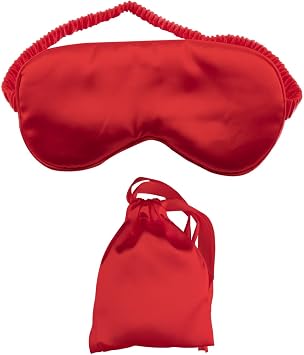 Blackout Sleep Mask,Silk Eye Mask with Adjustable Strap,Ultra Soft Blindfold for Travel,Yoga,Meditation & Deep Sleep(Red)