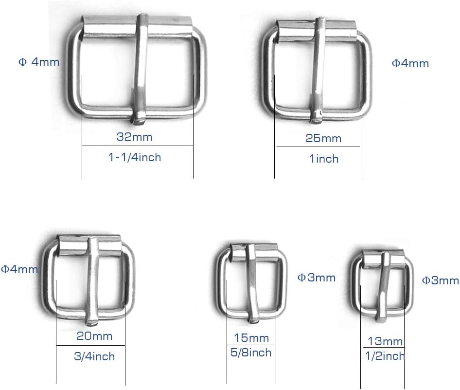 Assorted Multi-Purpose Metal Roller Buckles Belts Hardware Pin Buckle for Bags Leather Belt