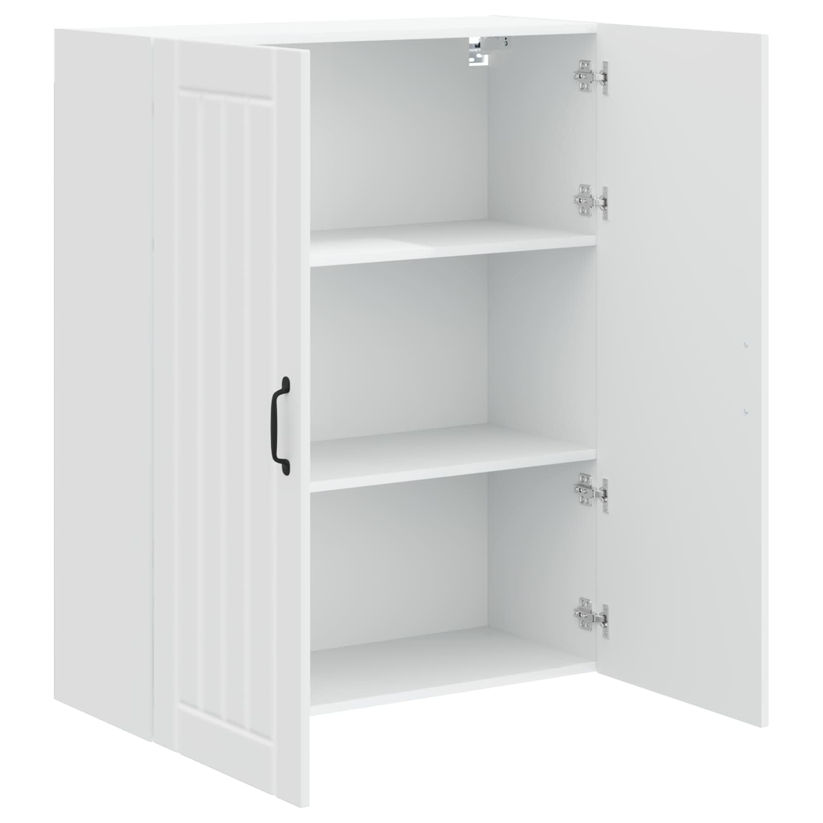 Armadietto da parete, 80 x 31 x 100 cm, in legno bianco lucido