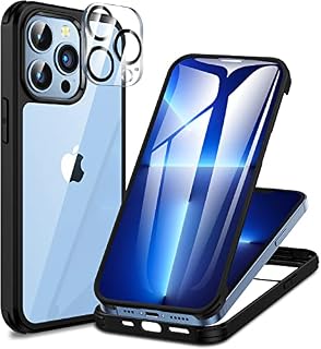 CENHUFO Compatible with iPhone 13 Pro Max Case Built-in Glass Screen Protector with Camera Lens Protector, 360°Full Body Heavy Duty Protective Phone Case for iPhone 13 Pro Max case Shockproof -Black