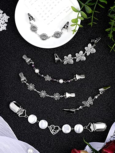Image of Hicarer 6 Pieces Vintage Shirt Dress Cardigan Clip, Waist Clip for Women, Sweater Shawl Brooch Jacket for Clothing