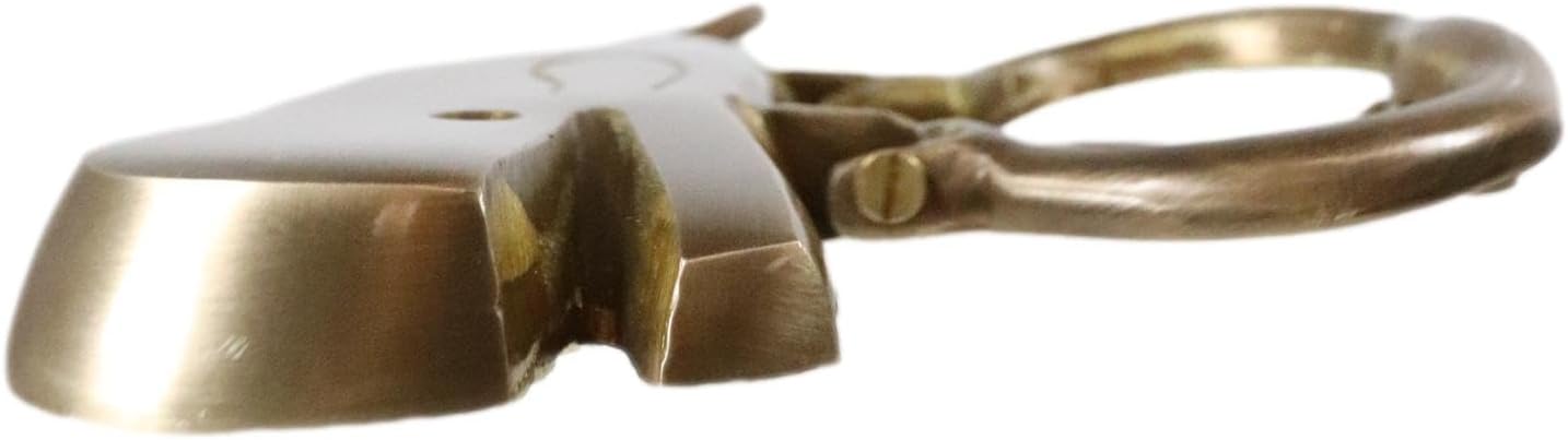 Ebros Gift Nautical Marine Brass Metal Golden Sperm Whale Door Knocker Sculpture with Built in Striking Plate 6" H Home Decorative Garden Cottage Accent