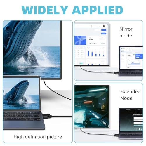 1.8M DVI-D to VGA Monitor Cable, Uni-Directional Male to Male Gold-Plated 1080P Full HD Cord Active 24+1 Pin DVI-D to VGA Adapter Compatible with Computer Laptop Monitor Projector HDTV - Image 5