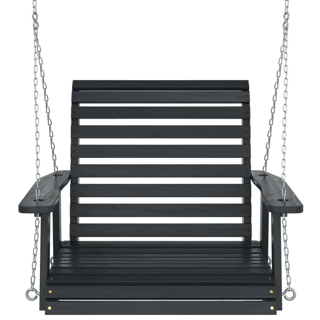 Gecheer Silla Columpio jardín con Cadenas de Metal Madera Abeto Negro,Columpio de Jardín Balancín Patio Terraza Balcón,Columpio de Jardín Balancín Patio Terraza Balcón,TPY-2