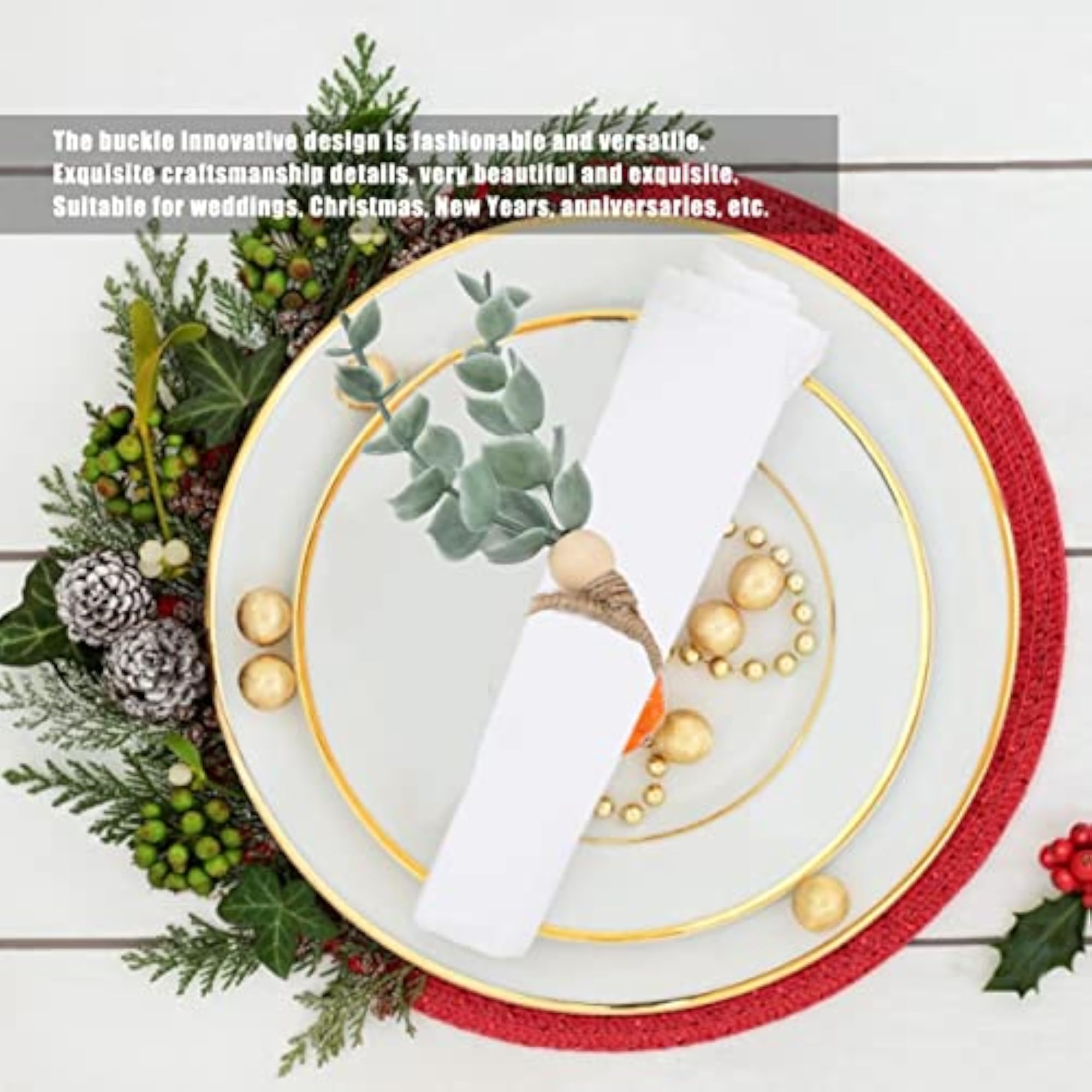 Hotel Table Napkin Rings with Buckle Design for Parties