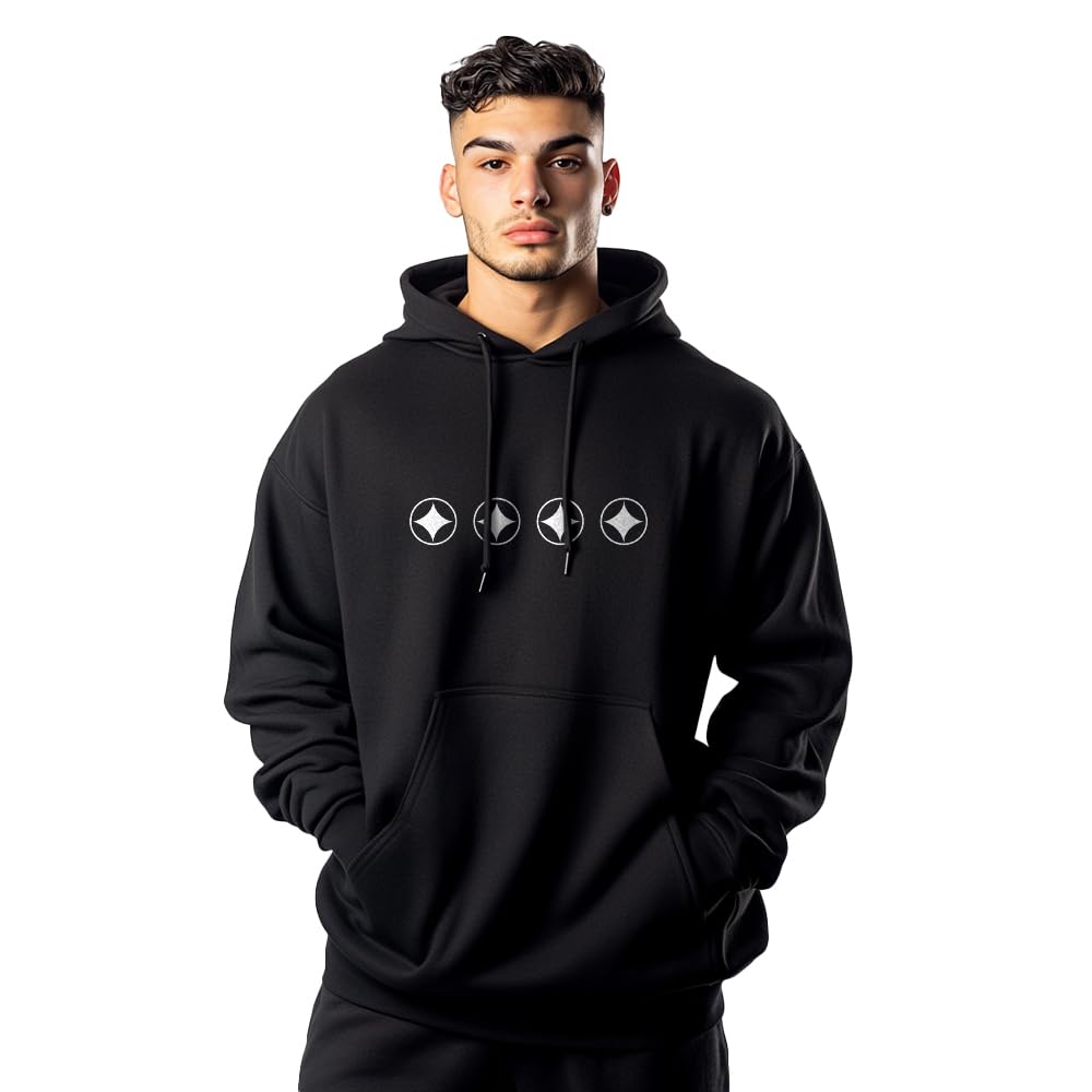 NOBERO Męskie bluzy z kapturem oversize graficzny nadruk bawełniany polar z długim rękawem bluzy z kapturem dla mężczyzn