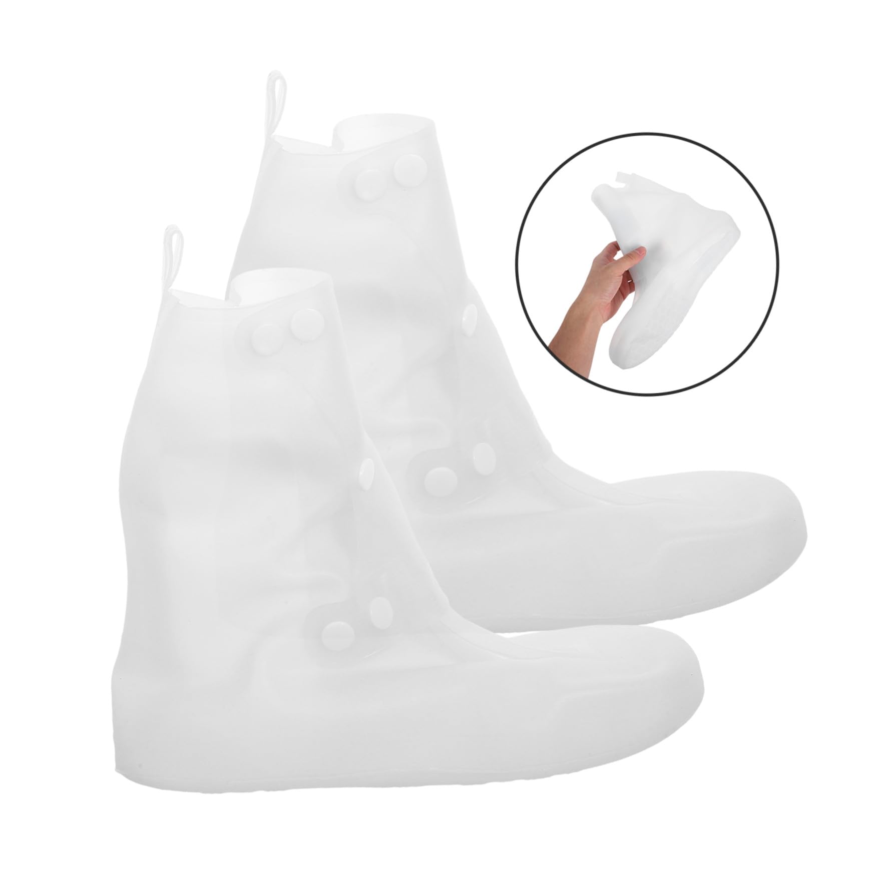 Uonlytech 2 Pares Fundas Impermeables para Zapatos Antideslizantes Cubrezapatos Reutilizables de Silicona Gruesa para Hombre y Mujer Protección para Lluvia y Viaje Talla