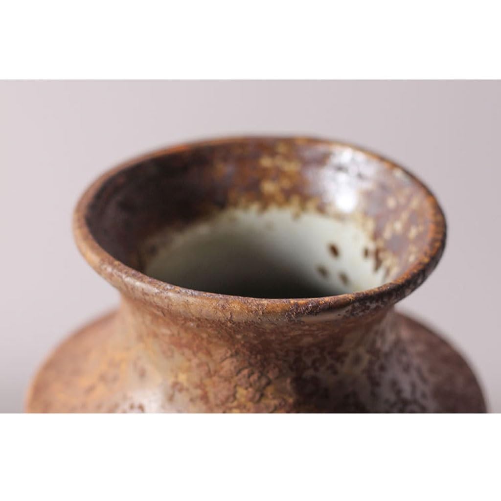 花瓶 陶器製 ナイフ彫刻波模様花器レトロ 波状模様の花瓶 | 九谷焼 波