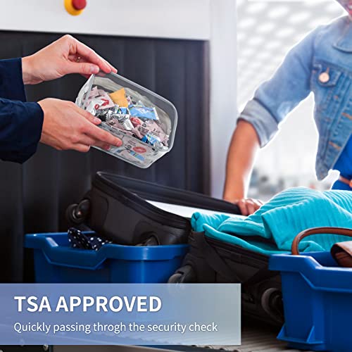 Tisratok 12 Pcs Clear Toiletry Bag For Women Men, Transparent Cosmetic Bag For Travel Makeup Organizer Tsa Approved Pouch - Grey,Small #TOP4