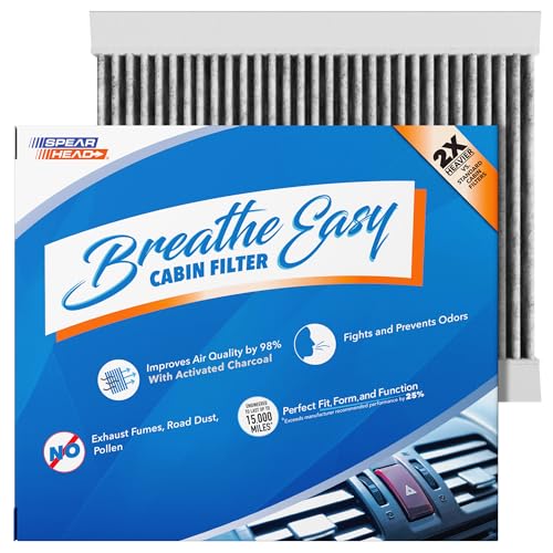 Image of Spearhead Odor Defense Breathe Easy Cabin Filter | Fits 24-25 Tonale, 23-25 Hornet, 14-20 Fiat 500L, 16-23 Fiat 500X, 17-25 Compass, 15-23 Renegade | 25% Longer Lasting w /Activated Carbon (BE-810)