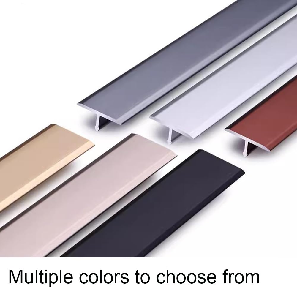 HCZION Tira De Transición De Aluminio Tira De Umbral De Piso Con Moldura En T, Tiras De Transición De Piso De 90cm, Unión De Espacios Para Pisos, Tira Divisoria Plana Para Puertas (Color : Black-40mm