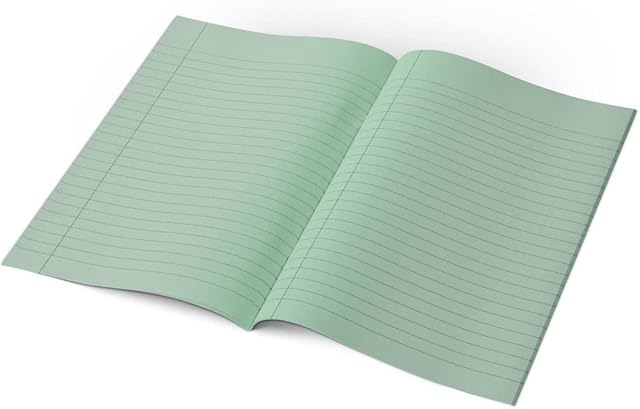 Green A4 Lined Paper Exercise Books 48-Pages 10mm Note Books A4 Lined for Visual Stress Aid Dyslexia Tinted Paper Ideal for Classroom, Office