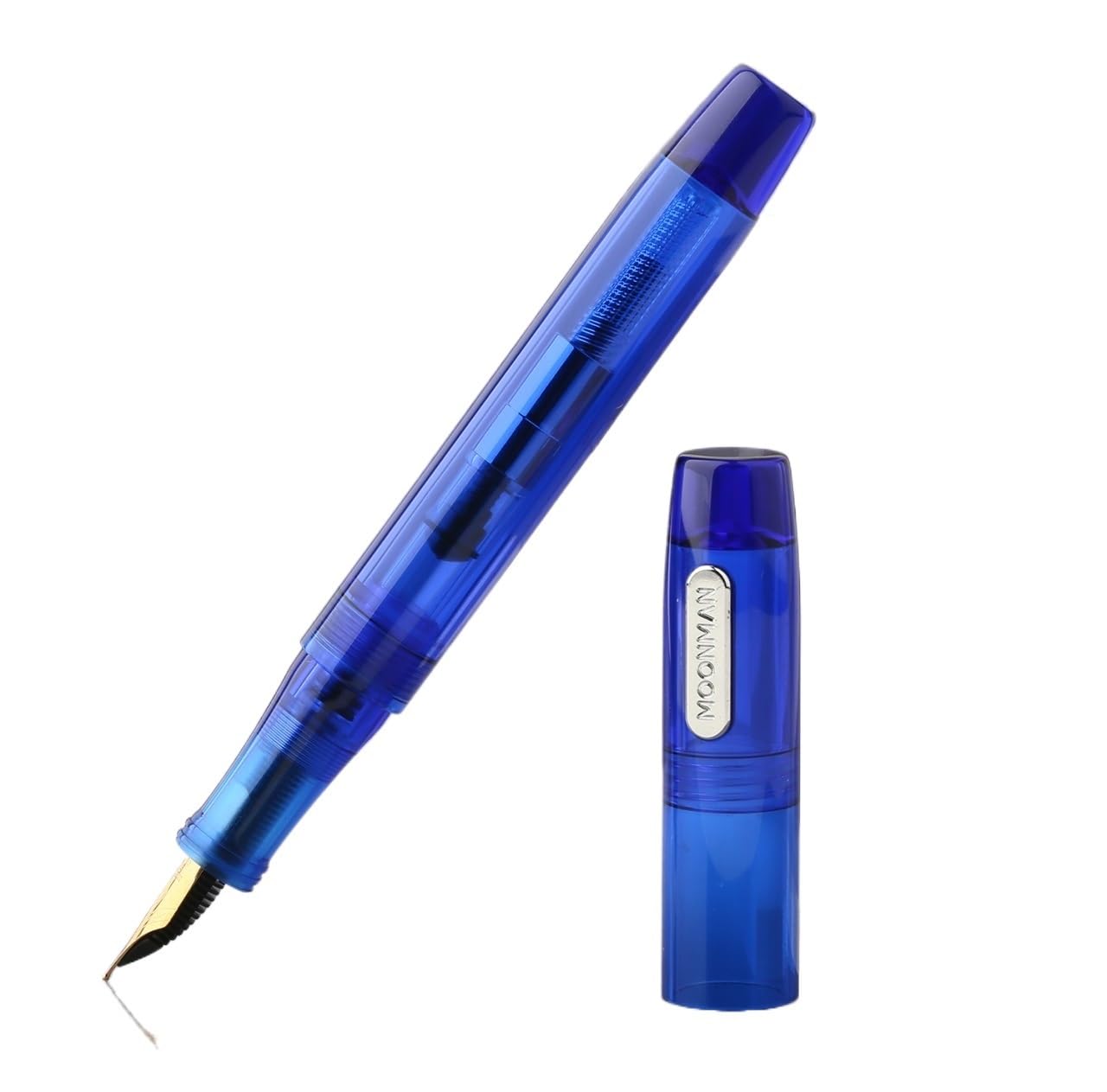 Dropper Pióro wieczne z żywicy, przezroczyste, z konwerterem Iridium, bardzo cienki/drobny zestaw do pisania o dużej pojemności, szare, cienkie, 0,5 mm
