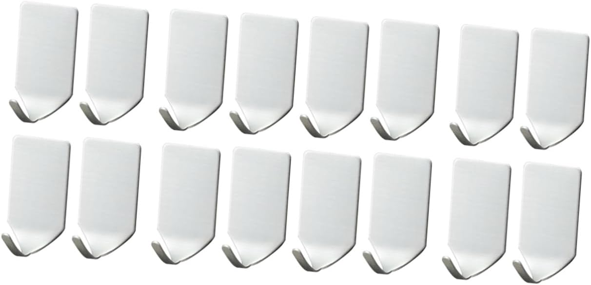 Self Adhesive wall Hooks, 16pcs No Drill Wall Hooks Stick Hangers for Bathroom Kitchen Office