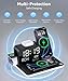 acer 7-in-1 Wireless Charging Station: Charger Stand for Multiple Devices for Apple - iPhone 16 15 14 13 12 Pro Max Apple Watch Airpods, Wireless Charger iPhone Charging Station with Bluetooth TimeSyn