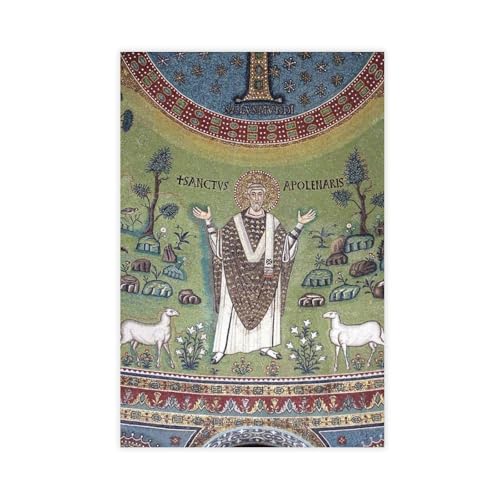 Toile mosaïque byzantine Saint Apollenaris, impression d'art murale de prestige
