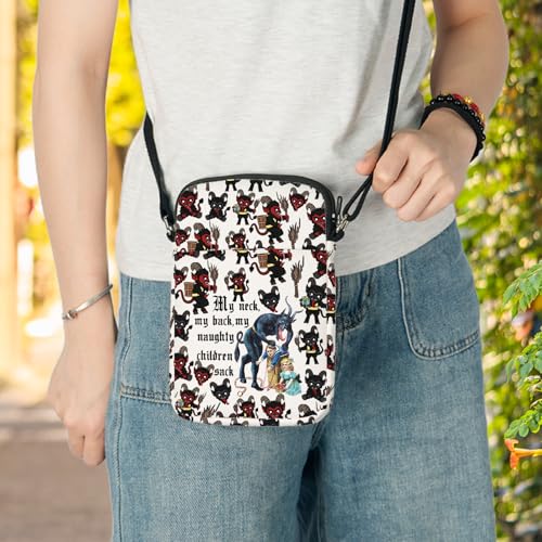LEVLO Krampus Crossbody Bag Christmas Demon Fans Gift My Neck My Back My Naughty Sack Krampus Shoulder Bag4