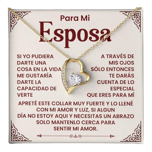 Para Mi Esposa, Collar De Cumpleaños Para Mi Esposa En Español, Collar Regalo Para Mi Esposa, Feliz Aniversario Para Mi Esposa, Un Regalo Único Para El Amor De Mi