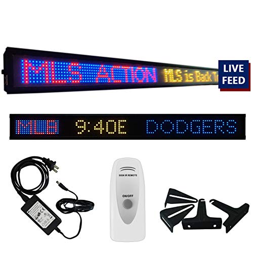 Skybox Game Day Sports Ticker 59,69,79 Inch LED Sign with Live Content, Displays Stats, Scores, Odds, Propositions, Futures, Breaking News, Hires, Fires, Trades All Major Sports Coverageâ€¦ (79)