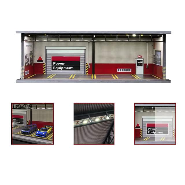 1:64 GFANS Model Car Diorama Garage Shops with LED Lighting Dealership Model Car Toy (Garage 2) — image 1