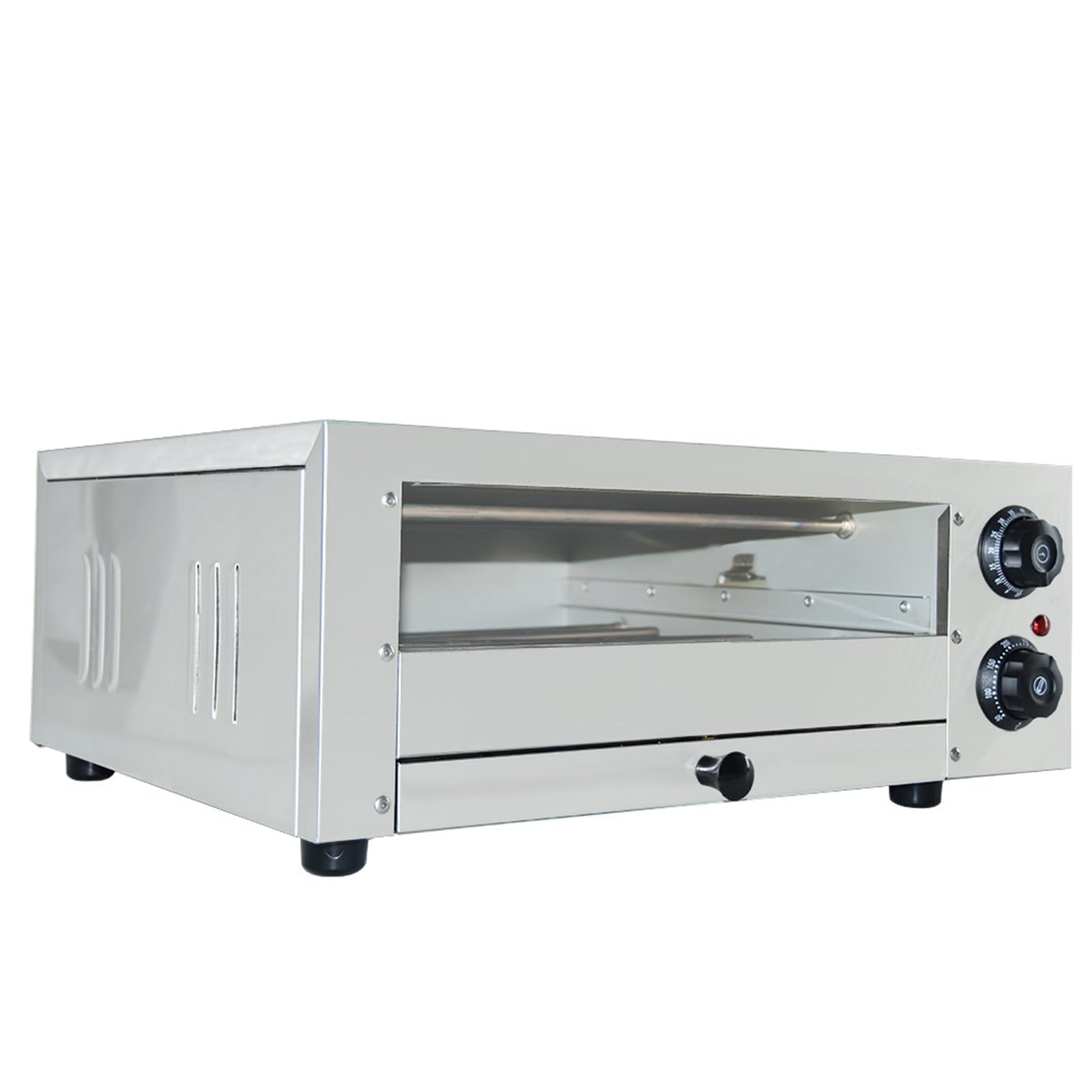 TAIMIKO Pizzaofen elektrisch,Mini Backofen 12‘’ große Professioneller Elektrischer Pizzaofen 1 Kammer Pizzabackofen Pizza Pizzastein & Regal Gastro Steinbackofen, Brot, Kuchen, Pasteten usw (12'')