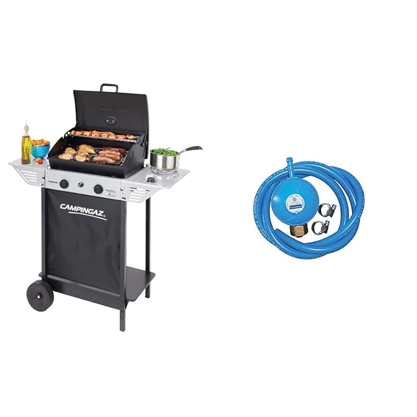 Immagine del prodotto Campingaz Bbq A Roccia Lavica Xpert 100 Ls Plus Rocky, Barbecue Grill Compatto A 2 Bruciatori & Kit, Tubo, Fascette Per Bombole Attacco Italia Regolatore Di Pressione Del Gas Accessorio