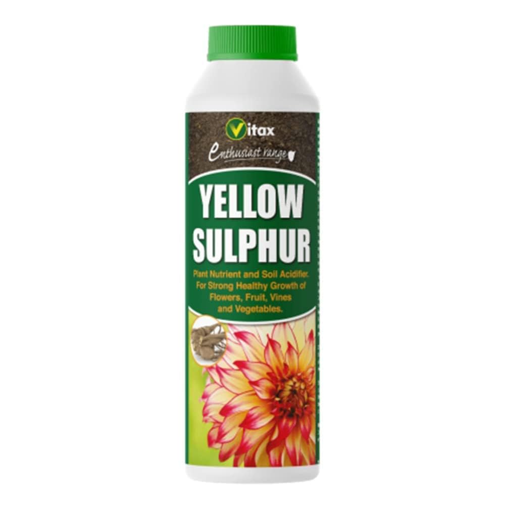 Vitax 225g Yellow Sulphur Powder Plants Nutrient & Soil PH Acidifier Fertilizer Plant Treatment Feed Strong Growth Greenhouse Effective Against Mildew For Healthy Growth