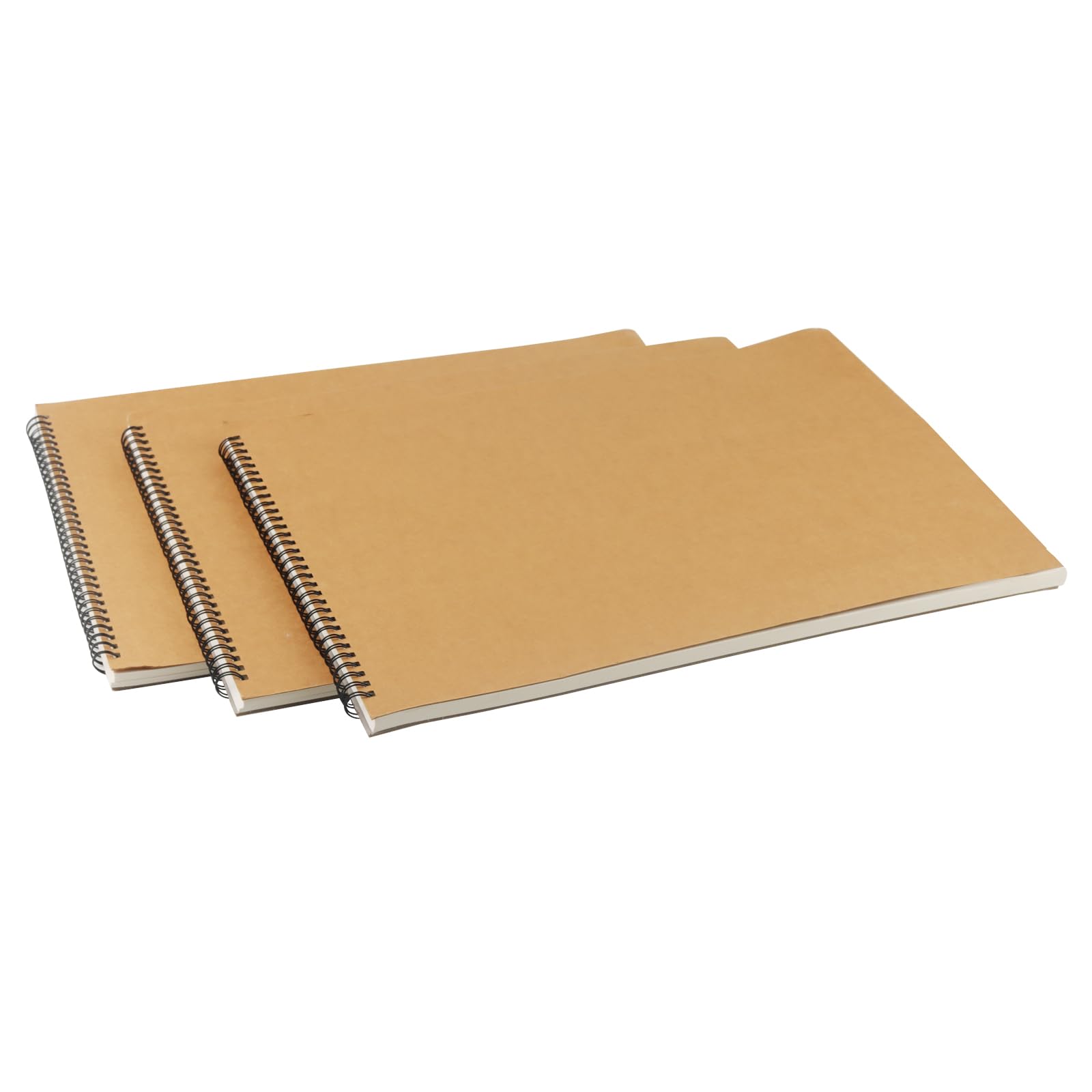 MUKCHAP Lot de 3 carnets de croquis A3, 41,9 x 29,9 cm, à spirale, 30 feuilles/60 pages A3 pour peinture et écriture