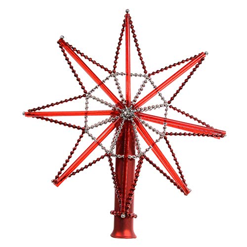 Star Red Glass Christmas Tree Topper #TOP26