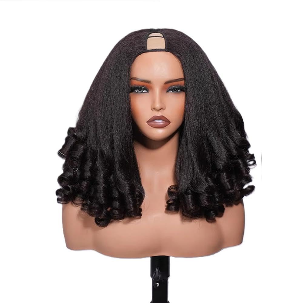 Haarpflege 100% Echthaar Lockere Gelockte V Teil Perücke Tragen Sie Go Glueless 250% Dichte U Teil Halbperücken