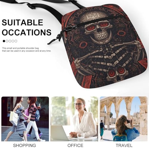 Satchel Tote Bag Messenger Bag Skeleton Printed Mini Sling Bag Purse Suitable for Work Travel4
