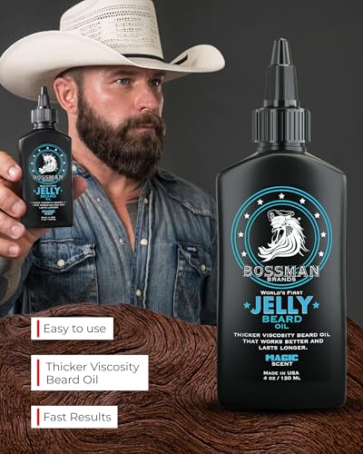 Bossman Jelly Beard Oil for Men (4 oz, Magic Scent) – Softens, Moisturizes & Conditions with Natural Ingredients - Image 4