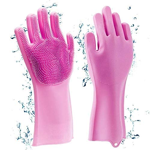 Imported Silicone n-S Dishwashing and Pet Grooming Magic Latex for Household Cleaning Great for ting Hands (S dard Size M ico r) Pair 1