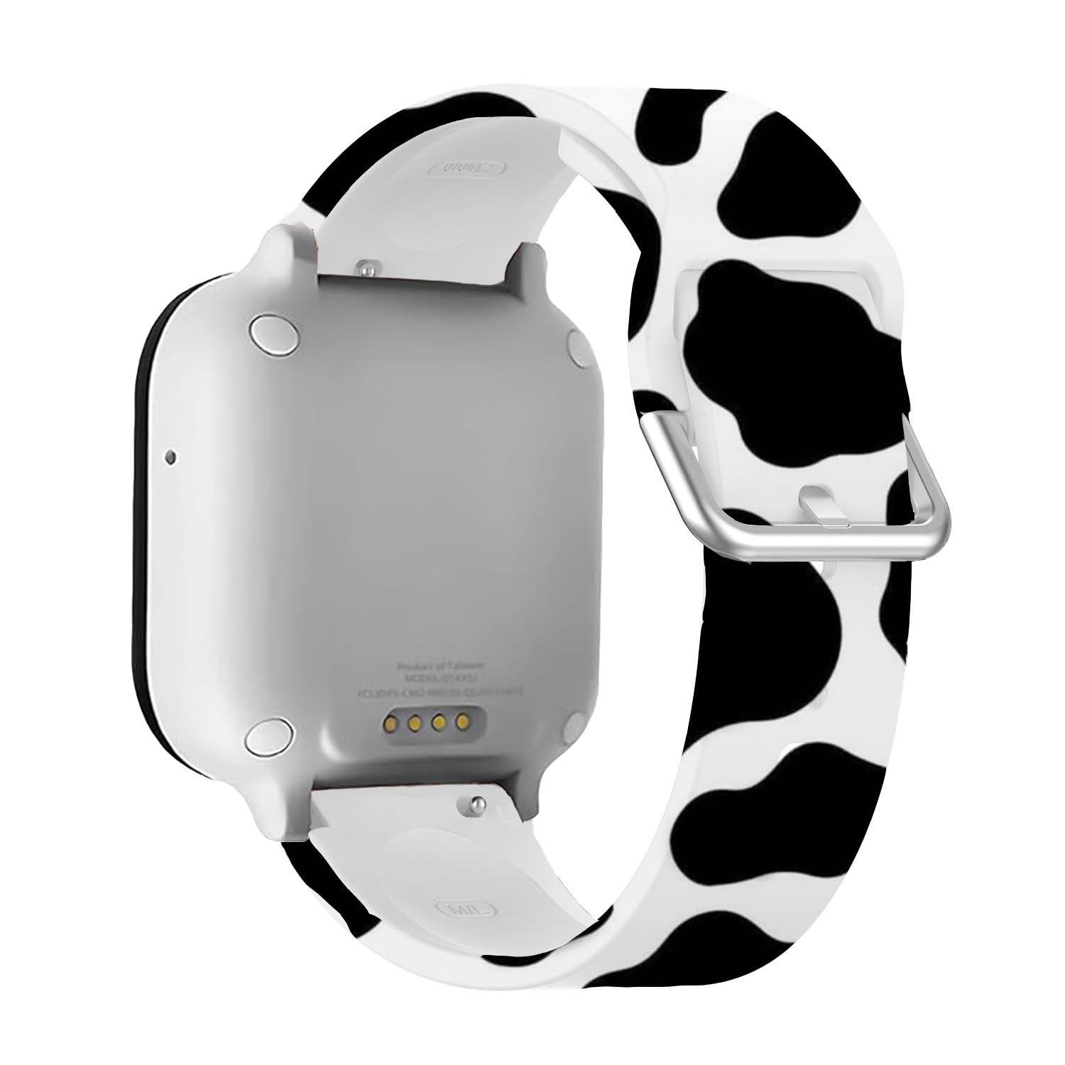 Pattern Band Compatible with Gabb Watch 3 2 1/Gizmo Watch 3 2 1/SyncUP Kids Watch for Girls , Soft Silicone Printed Fade-less Pattern Replacement Wristbands Bands for Gabb Watch 3 2 1/Gizmo Watch 3 2 1/SyncUP Kids (Black Cow)