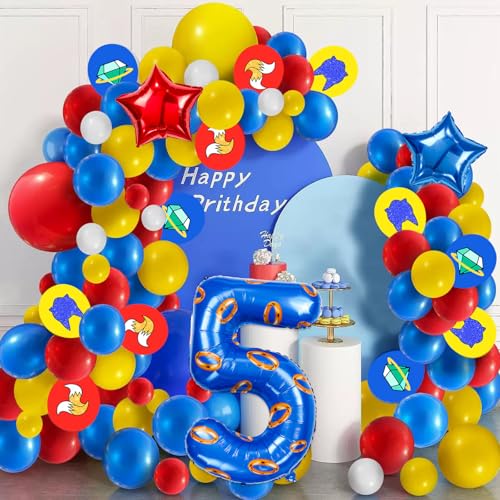 Image of Number 40 Inch Blue and Gold Ring Balloon Birthday Number Decoration Aluminum Film Balloon Suitable for Boys and Girls Blue Theme Party Cartoon Party Decoration Supplies (5)