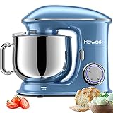 HOWORK Stand Mixer, 8.5QT Bowl 6+0+P-Speed Tilt-Head 660W Kitchen Dough Mixer, Planetary Mixing Electric Kitchen Mixer With Dough Hook, Beater & Egg Whisk, Dishwasher Safe (8.5 QT, Blue)