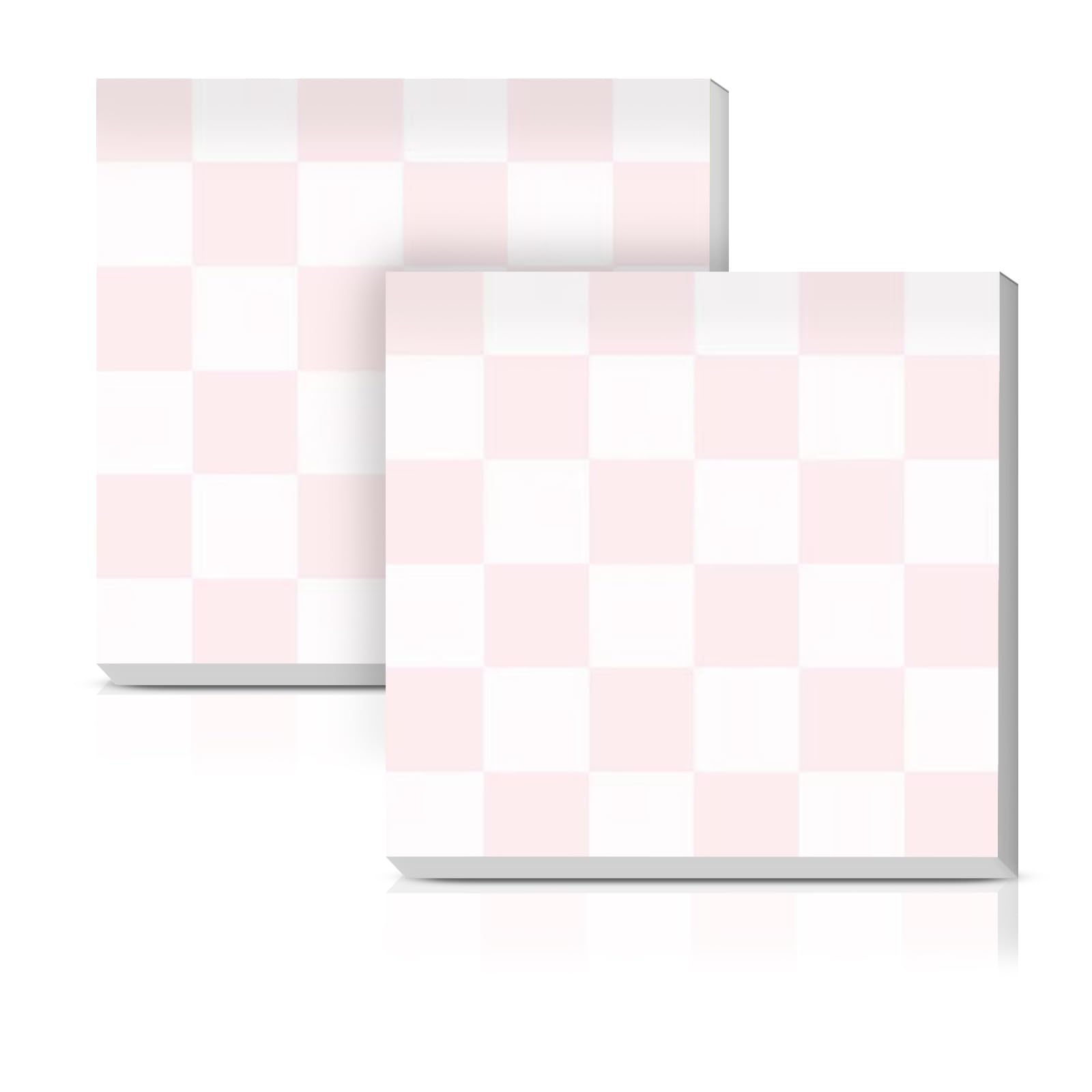 Haftnotizen, 7,6 x 7,6 cm, 2 Blöcke, niedlich, bunt, selbstklebende Notizblöcke, einfach zu versenden für Zuhause, Büro und Alltag, Organisation, niedliche rosa Karos