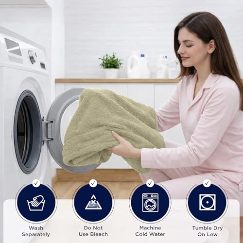Image of DAN RIVER Pack of 1 Jumbo Bath Sheet 40x80 Inches, Extra Large Bath Towels, Luxury Quick Dry Cotton Oversized Towel for Bathroom - Beige
