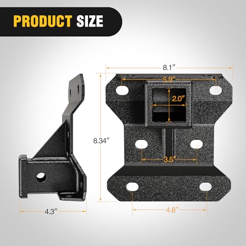 Image of Nilight 2 Inch Rear Bumper Tow Trailer Hitch Receiver Kit Compatible for 2017-2023 Can Am Maverick X3 Turbo /Max Turbo /X DS Turbo R /X RS Turbo